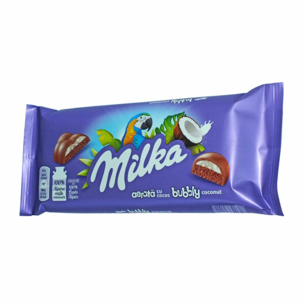 Шоколадная плитка Milka Bubbly Кокос 100 гр (12)