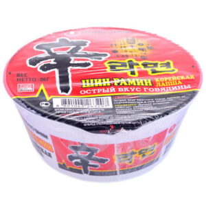 Лапша быстрого приготовления Nongshim Шин Рамин говядина с острым вкусом 86 гр