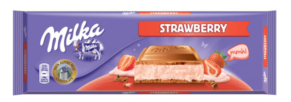 Шоколадная плитка Milka Strawberry Cheesecake (Клубничный Чизкейк) 300 гр (13)