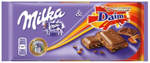 Шоколадная плитка Milka Daim 100 гр (22)
