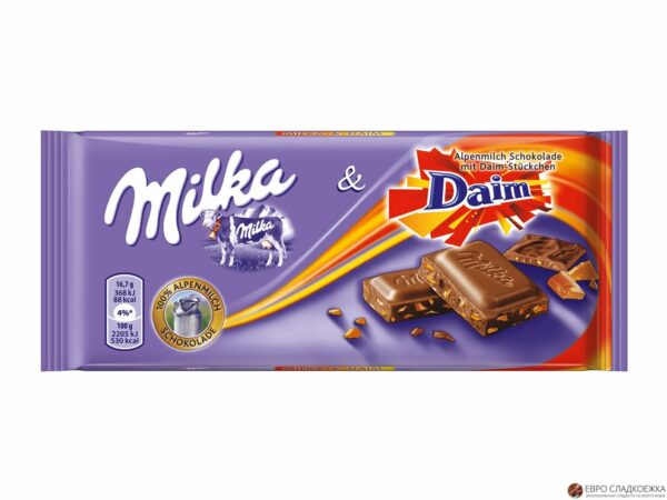 Шоколадная плитка Milka Daim 100 гр (22)