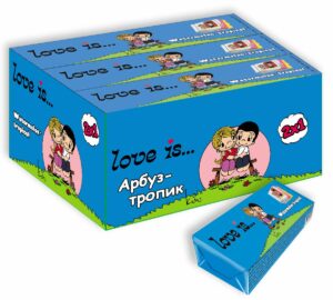 Жевательная конфеты Love is Арбуз Тропик 25 гр. (УПАКОВКА 12 ШТ)
