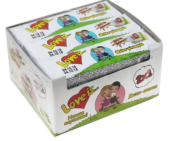 Жевательная конфеты Love is Дыня Ананас 25 гр. (УПАКОВКА 12 ШТ)