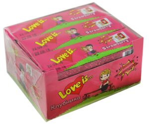 Жевательная конфеты Love is Клубника 25 гр. (УПАКОВКА 12 ШТ)