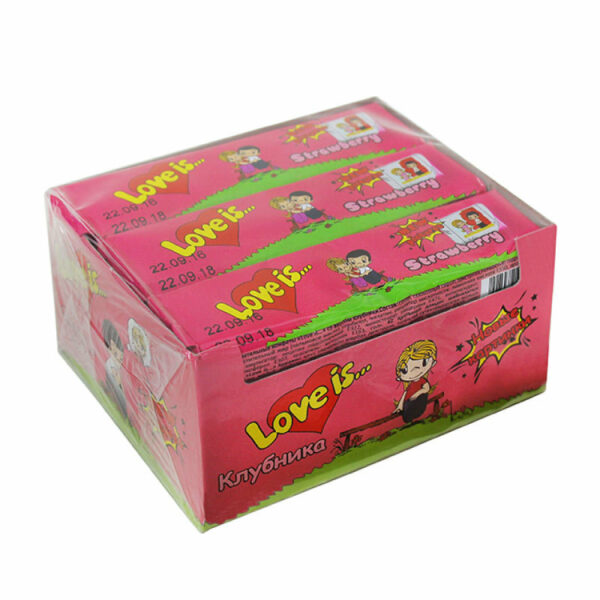 Жевательная конфеты Love is Клубника 25 гр. (УПАКОВКА 12 ШТ)