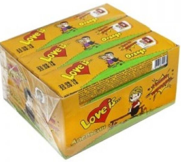 Жевательная конфеты Love is Манго Апельсин 25 гр. (УПАКОВКА 12 ШТ)