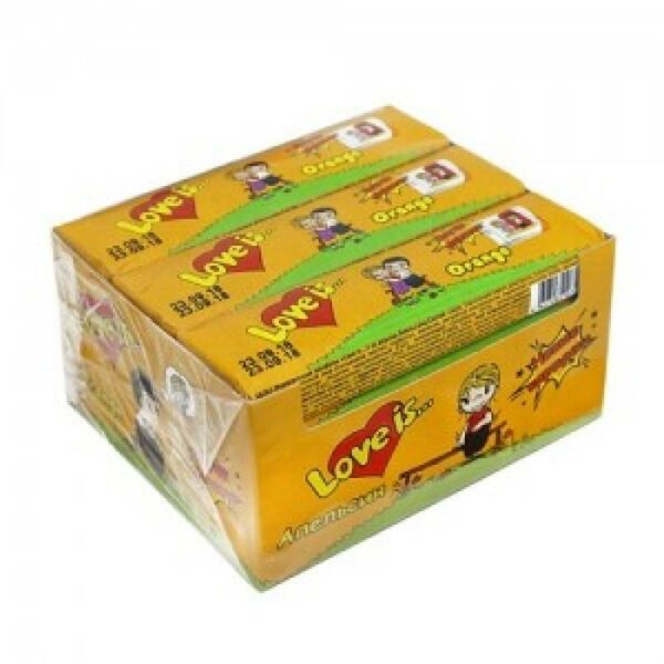 Жевательная конфеты Love is Манго Апельсин 25 гр. (УПАКОВКА 12 ШТ)