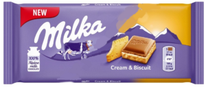 Шоколадная плитка Milka Крем и бисквит 100 гр (18) Шоколадная плитка Milka Крем и бисквит 100 гр (18)