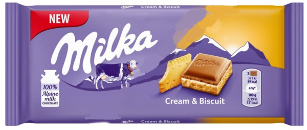 Шоколадная плитка Milka Крем и бисквит 100 гр (18)