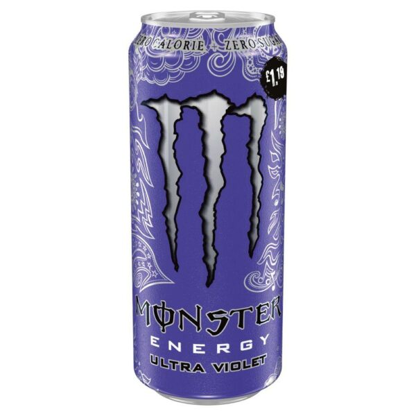 Энергетический напиток Monster Energy Ultra Violet 500 мл БЕЗ САХАРА (12)