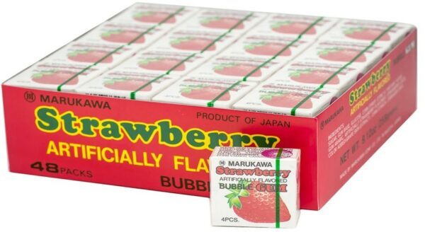 Жевательная резинка Marukawa Клубника (УПАКОВКА 48 ШТ)