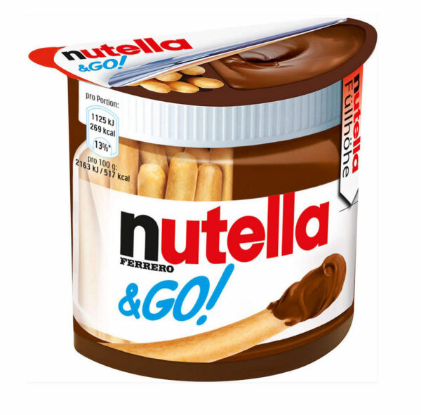 Nutella & Co злакове палочки с черникой+паста 54 гр (12)