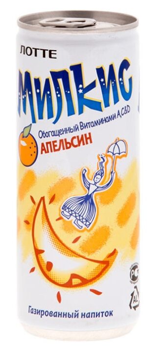 Газированный напиток Милкис Апельсин 250 мл  (30) Корея