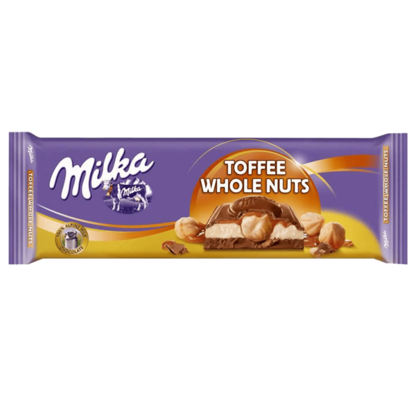 Шоколадная плитка Milka Toffe Whole Nuts 300 гр (12)