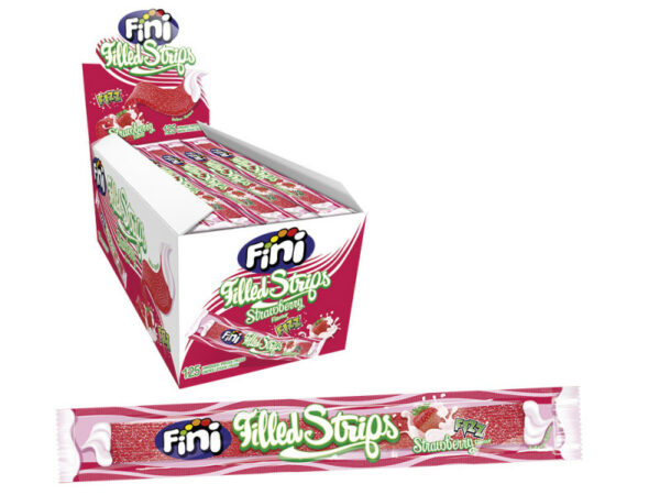 Мармелад Fini Пластинки Клубника со сливками с начинкой 12 гр (125)