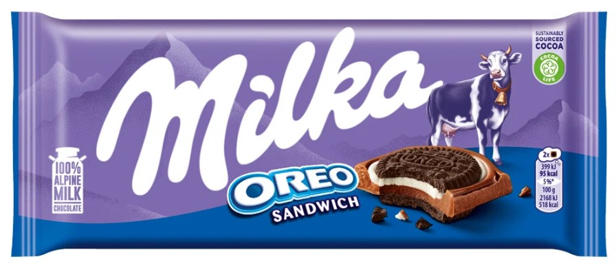 Шоколадная плитка Milka Oreo Sandwich 92 гр (16)