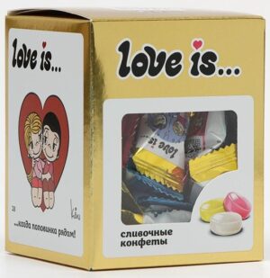 Жевательные конфеты LOVE IS сливочные  Микс вкусов (ЗОЛОТО)105гр (24)
