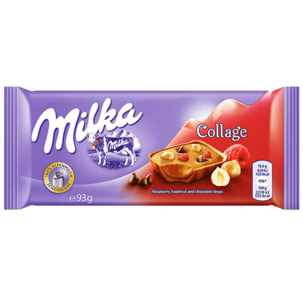Шоколадная плитка Milka Collage Малина 93 гр (18)