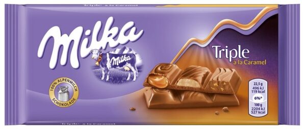 Шоколадная плитка Milka Triple Caramel 90 гр (20)