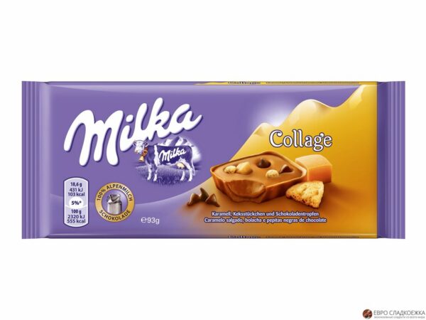Шоколадная плитка Milka Collage Caramel 93 гр (18)
