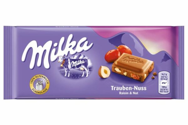 Шоколадная плитка Milka Raisin & Nut 100 гр (22)