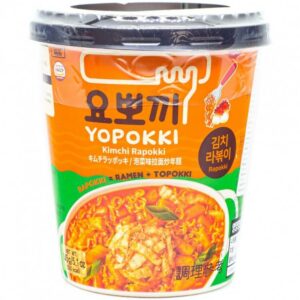 Рисовые клецки с лапшой (рапокки) б/п с соусом, вкус кимчи  YOPOKKI Kimchi Rapokki 145г