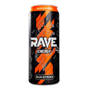 Энергетический напиток Rave Energy Sun Strike (Апельсин-Персик) 500мл (12) Энергетический напиток  "Рейв Энерджи САН СТРАЙК"  0,5 л. ж/б