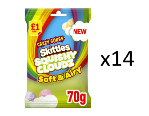 Драже Skittles Squishy Cloud Pouch Sour (Кислые) 70гр (14) Драже Скитлс Squishy Cloud Pouch Sour Кислые 70гр (14)