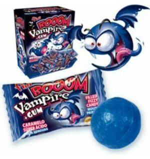 Карамель леденцовая 5г с жев. начинкой со вкусом клубники "Фини Вампир Бум" (УПАКОВКА 200 шт)