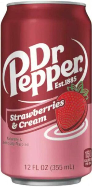 Газированный напиток Dr. Pepper Strawberries (Клубника) 355мл (12) США Газированный напиток  Dr. Pepper Strawberries & Cream (12)