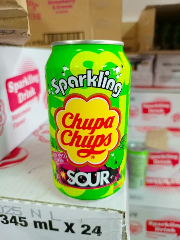 Газированный напиток Chupa Chups Кислое Зеленое Яблоко 345 мл.(24)