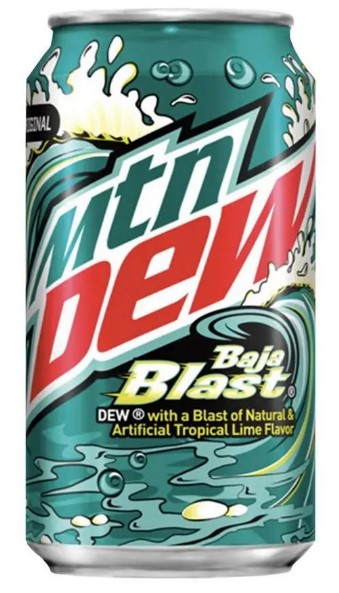 [M]Газированный напиток Mountain Dew Baja Blast 355мл (12) США