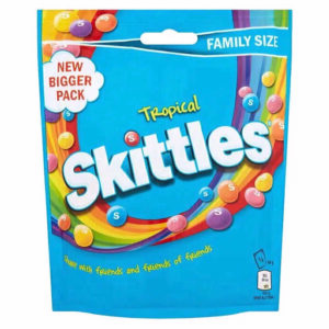 Драже Skittles Tropical (Тропический) 136 гр (15) Скитлс Драже Тропические фрукты 136гр (15)