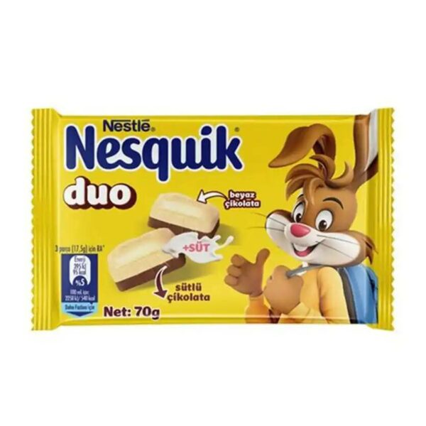 Шоколадная плитка Nesquik DUO(белый и молочный) 70гр(6)