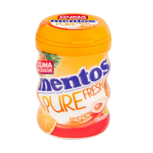 Ментос Pure Fresh Тропикал  Жев.резинка банка 60гр (6)*4