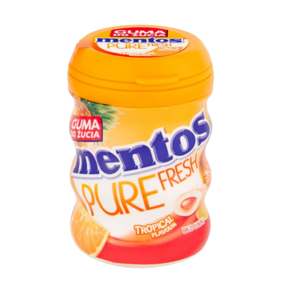 Ментос Pure Fresh Тропикал  Жев.резинка банка 60гр (6)*4