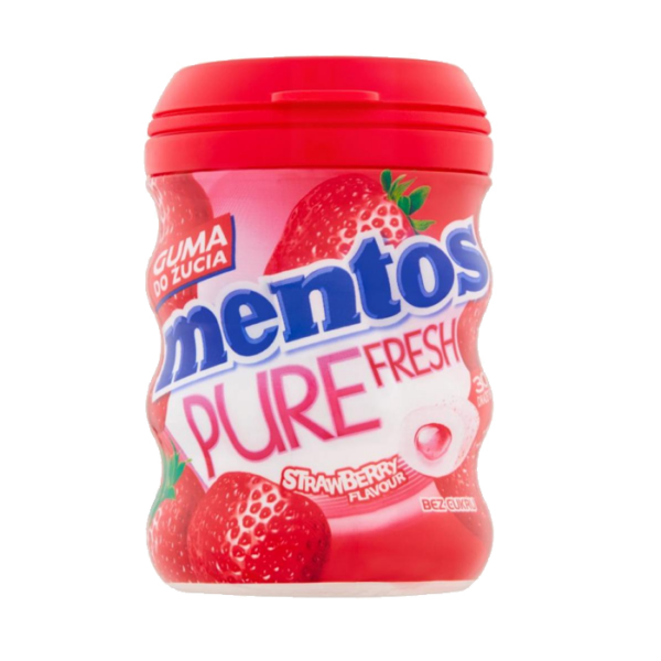 Ментос Pure Fresh Клубника  Жев.резинка банка 60гр (6)*4