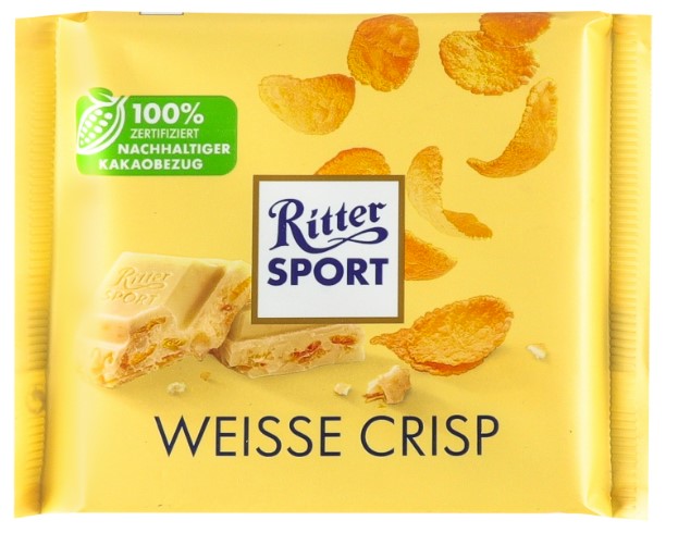 Риттер спорт Weisse Crisp(Белый шок. и кукурузны хлопья)100гр(10) Риттер спорт Weisse Crisp(Белый шок. и кукурузны хлопья)100гр(10)