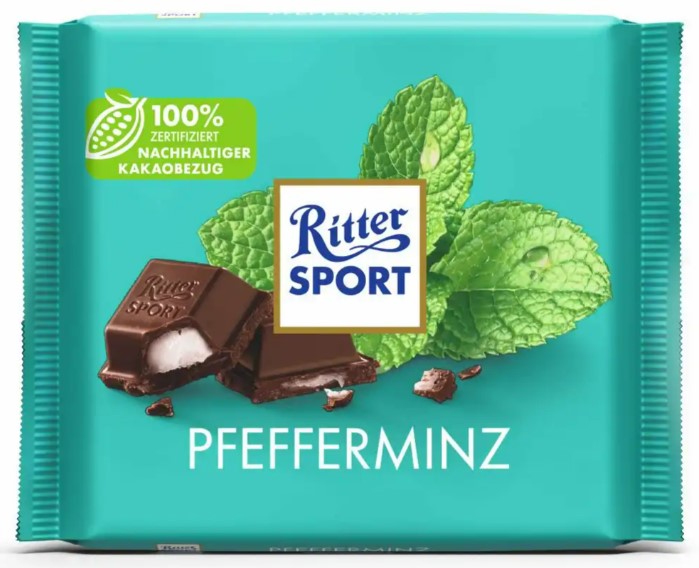Риттер спорт Мята 100 гр(10)