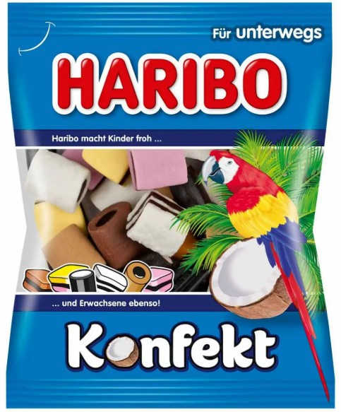 Жевательный мармелад Haribo Konfekt с лакрицей и какао, 100г(30) Жевательный мармелад Haribo Konfekt с лакрицей и какао, 100г(30)