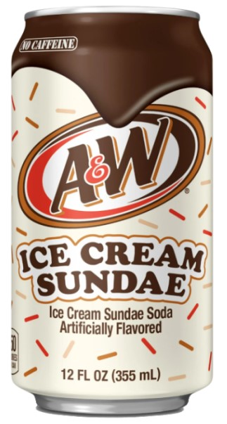 Напиток безалкогольный газированный A&W ICE CREAM SUNDAE, 355 мл. (США)