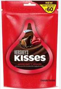 Hershey's Kisses Dark Chocolate (Конфеты темный шоколад c миндалем) 33,6г (14)*8