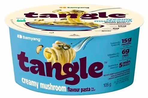 Паста TANGLE со сливочным соусом и грибами в чашке, 105г, 1/6, Самянг, Корея