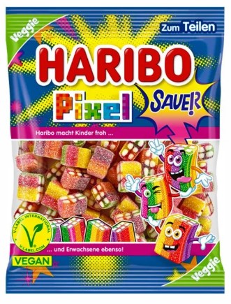 Мармелад Haribo Veggie Rainbow Pixel Цветные пиксели, 160 г