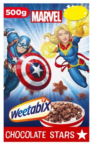Weetabix Marvel Chocolate (Готовый завтрак Витабикс Марвел Звездочки) 500г (8) Weetabix Marvel Chocolate (Готовый завтрак Витабикс Марвел Звездочки) 500г (8)