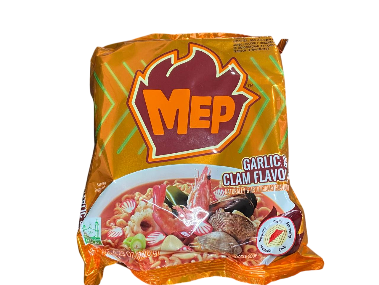 Лапша "МЕР" со вкусом и ароматом красного перца, курицы и кинзы, 120 г, 1/32, Корея