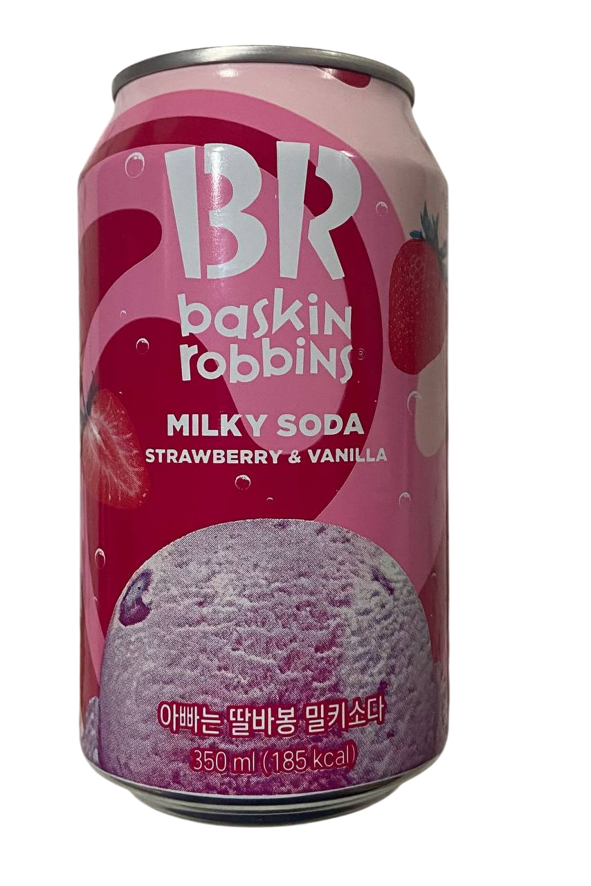 [M]Газированный напиток (Баскин Роббинс Милки Сода Стравберри & Ванилла) "Baskin Robbins(24)