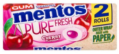 Mentos Pure Fresh Duo Cherry (Жев.резинка Ментос Вишня) 30г (12)*6